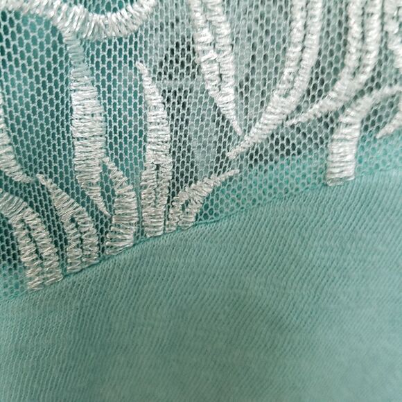 Roaman's Womens Sz 1X Green Solid Short Sleeve Blouse - Picture 4 of 10